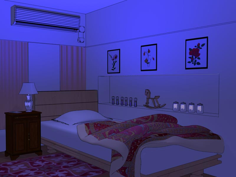 Guttari洋画背景ベッドルーム 2 一枚絵 素材 データ Rmake