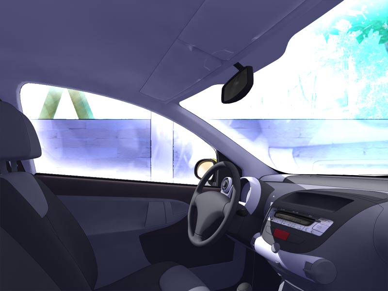 Guttari洋画背景軽自動車車内 1 一枚絵 素材 データ Rmake